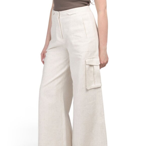 Torn by Ronny Kobo Cargo Pants Size 8 Ivory-Cream